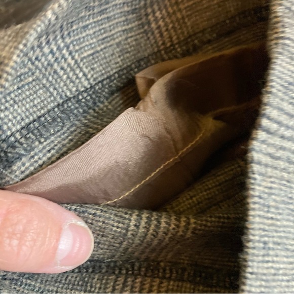 Vintage Sandy White Brown Pleated 100% Wool lined Trousers - Picture 7 of 7